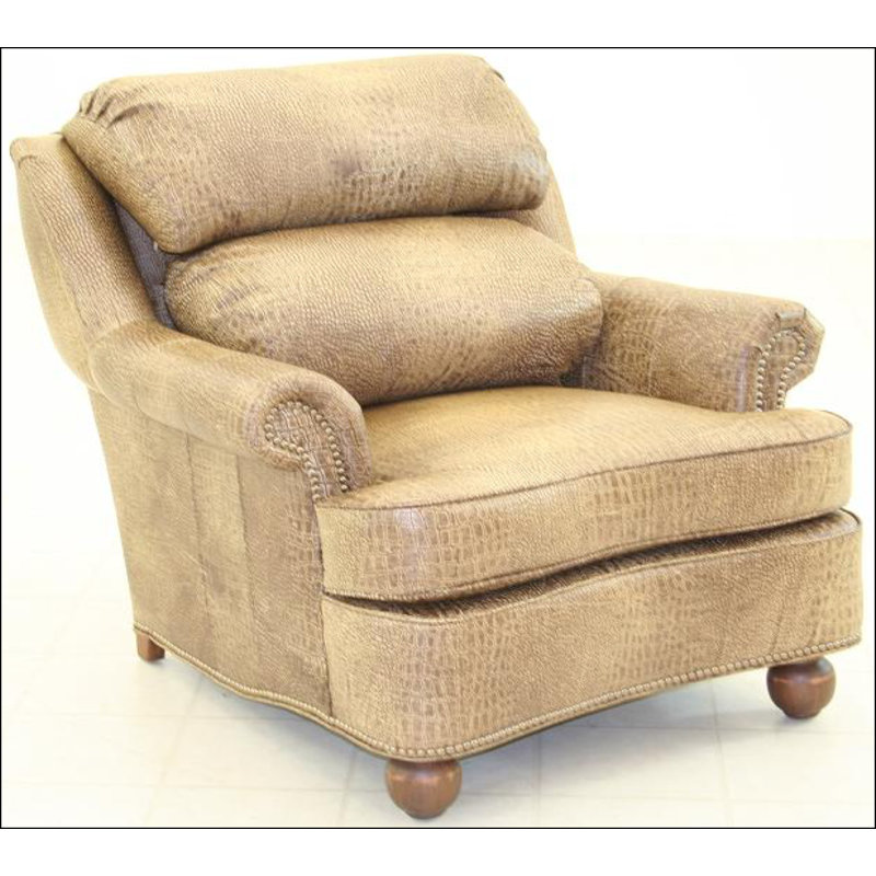 English Pub Leather Armchair, Hair Hide Brown/White, Brushy Bayou, Natural