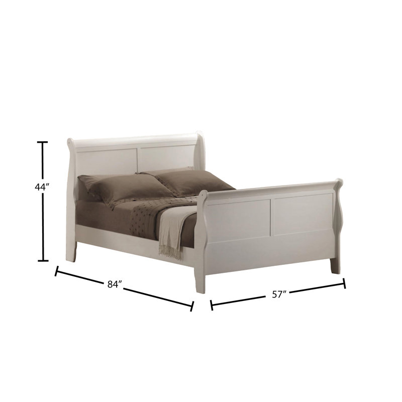 Lit-bateau en bois massif Hemmer, Double, Blanc