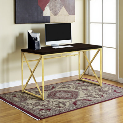 Fairfield Computer Desk in Dark Brown Laminate Finish, 29.62" H X 47.03" W X 23.49" D