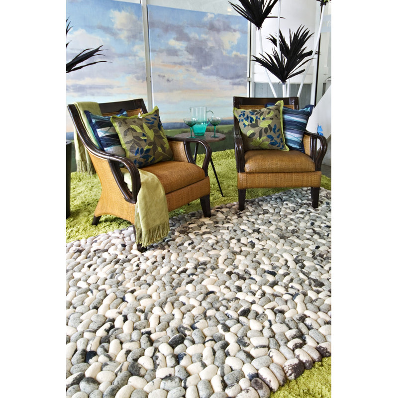 Summit Wool Geometric Area Rug in Gray, Rectangle 3'6" x 5'6"