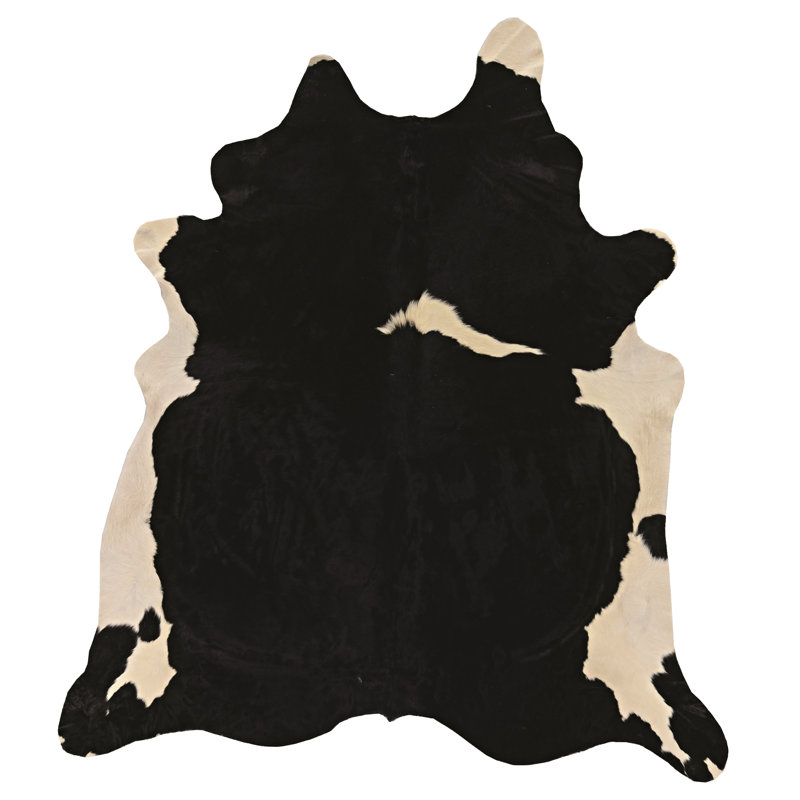 Osborn Handmade Dark Brindle Natural Cowhide Area Rug with Suede Backing