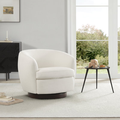 Fauteuil demi-tonneau pivotant rembourré Marcy