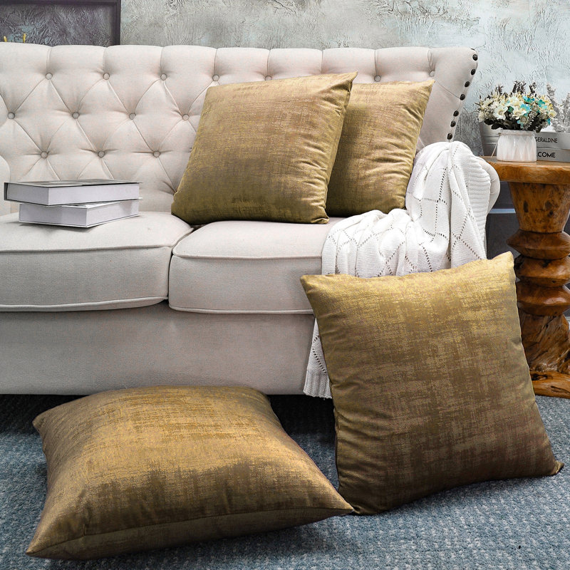 Textured Velvet Throw Pillow Cover, Tobacco Brown
