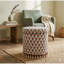 Pouf de rangement bohème à franges, repose-pieds rembourré avec rangement dissimulé, 40 x 40 x 45 cm