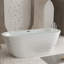 Baignoire autoportante 59 po en acrylique avec motif à losanges unique: forme ovale spacieuse, finition blanc brillant, débordement de chrome et bonde escamotable certifiée CUPC
