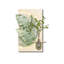 Art mural rectangulaire en bois manufacturé crème et vert-117545967