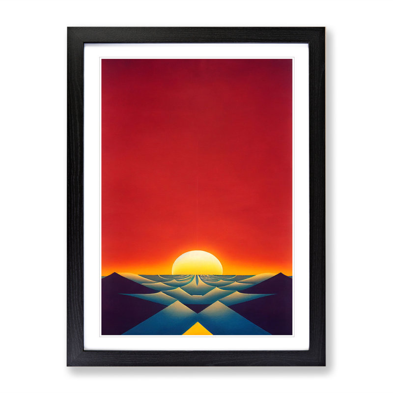 The Awesome Sunset - Single Picture Frame Print, 64cm H x 46cm W x 2cm D, Black Framed