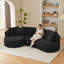 Canapé modulaire incurvé en forme de L 4, canapé-lit avec éponge et ressorts ensachés, velours côtelé, utilisation instantanée pour le salon sans assemblage-1502000660
