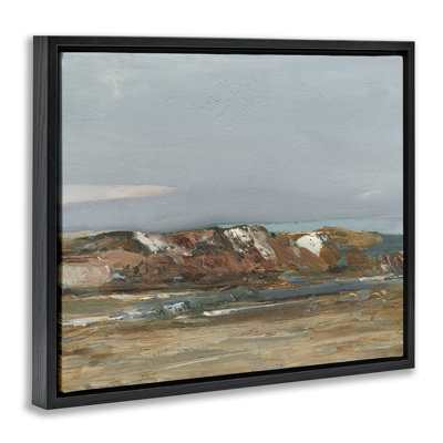 «Neutral Desert Terrain Abstraction Brown», art mural encadré par Floater