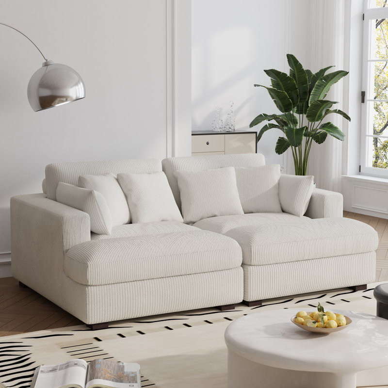 Bentura 213.4Cm Recessed Arms Modular Sleeper, Beige