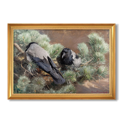 «Hooded Crows» (Krâkor), 1891 - Bruno Liljefors - Toile encadrée sur mesure
