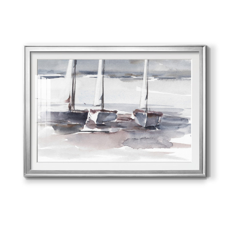 Caribbean Sails - reproduction de cadre photo, L 36,5 po x H 26,5 po, Argent