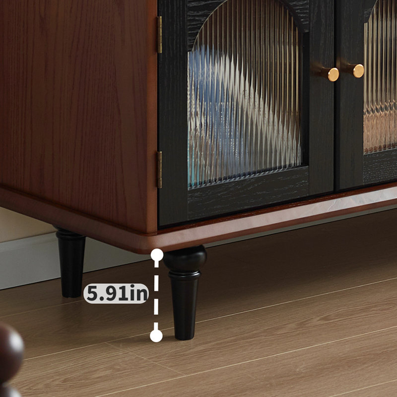 Meuble télé de luxe en bois massif de style français, 86.61"