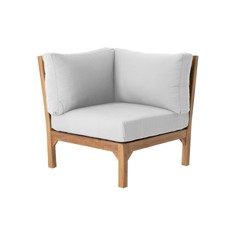 Outdoor Teak Corner Wedge Lounge Chair, Natural