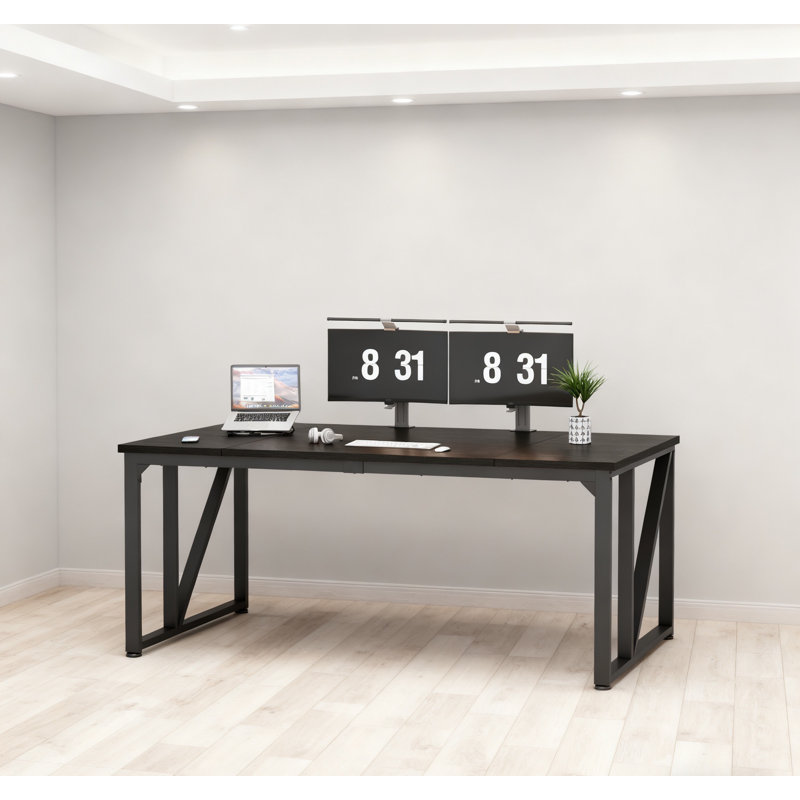 Computer Desk 70×30.7 Inch Gaming Desk With Deeper & Thicker Desktop, Office Desk Work Desk For Home Office, Black