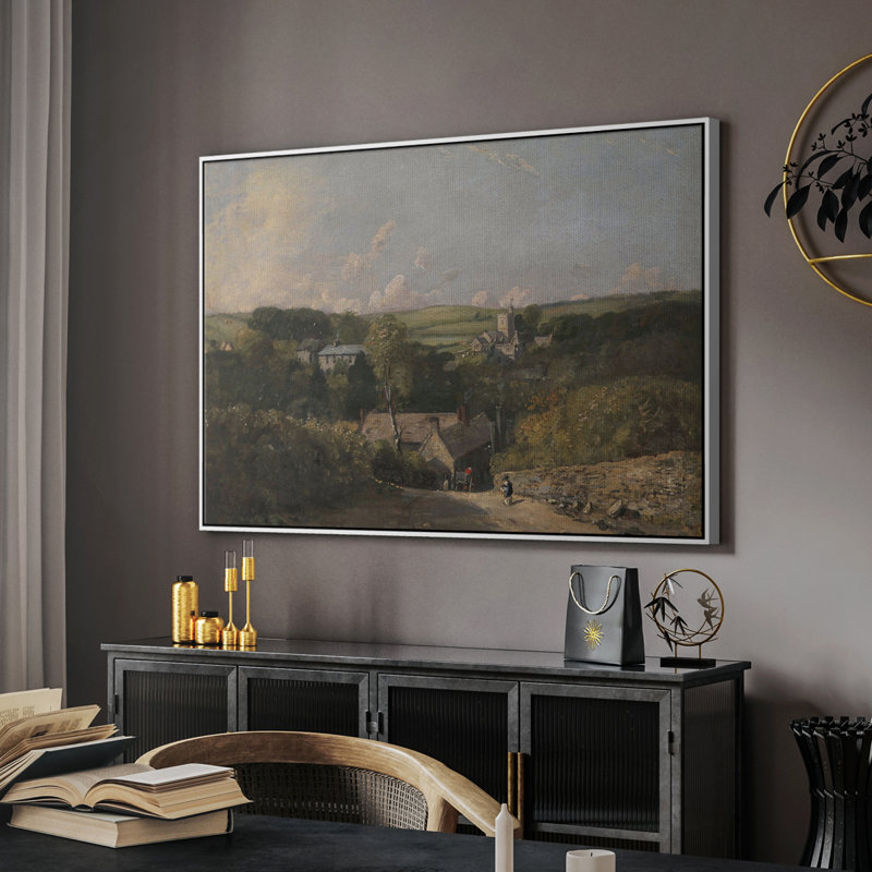 "Vintage Landscape -DXCII" sur toile, Blanc, H 27 po x l 41 po