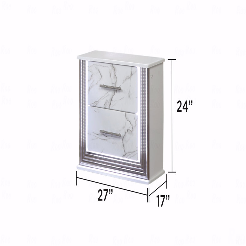Table de chevet - Façades de tiroirs d'inspiration marbre, éclairage latéral à DEL et garniture métallique pour un rangement de chevet glamour et pratique