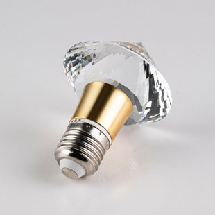 Diamond-shaped LED Solid Crystal-Style Glass Bulb, 3000K Warm White, E26/27 Medium Base Bulbs (Base not included)