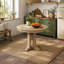 Table de salle à manger ronde extensible de style campagnard pour cuisine ou salle à manger (finition en bois naturel)-249157911