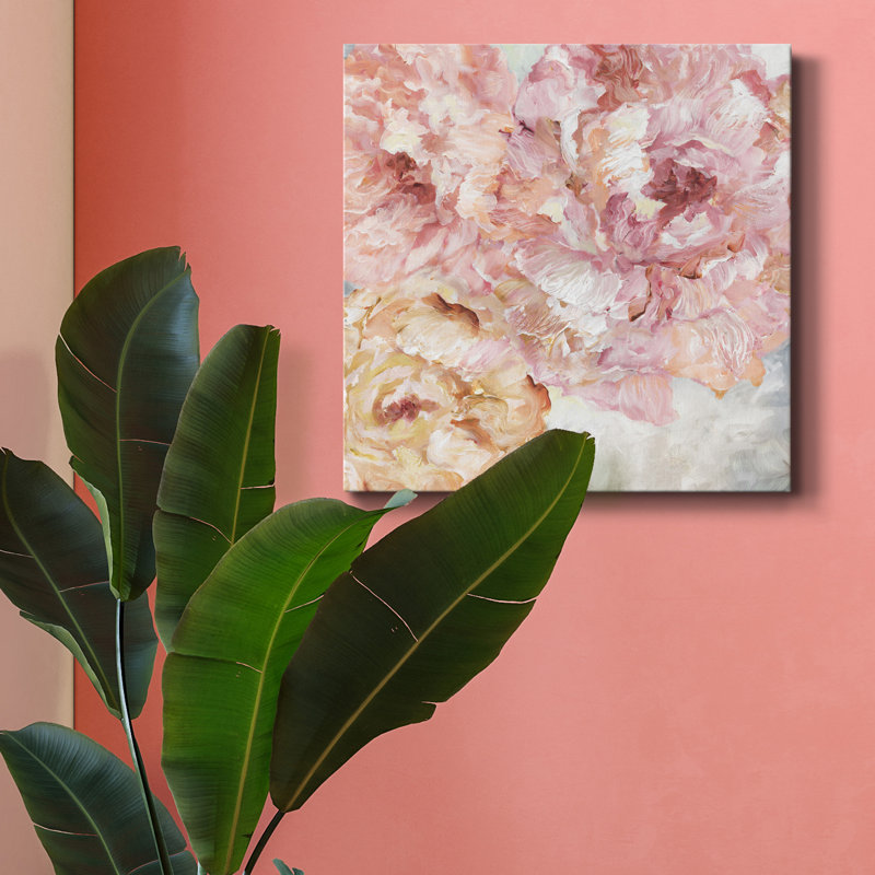 Contemporary Peony I, reproduction d'art sur toile tendue, H 16 po x l 16 po x P 1 po