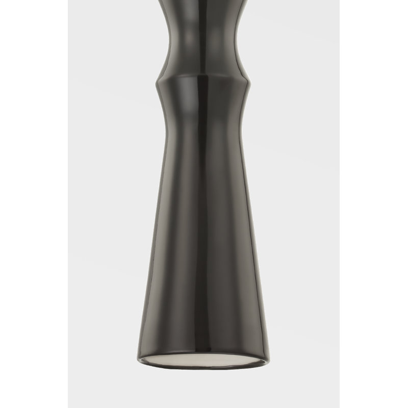 BORDEN 1 LIGHT PENDANT, Aged Brass/Ceramic Gloss Mink