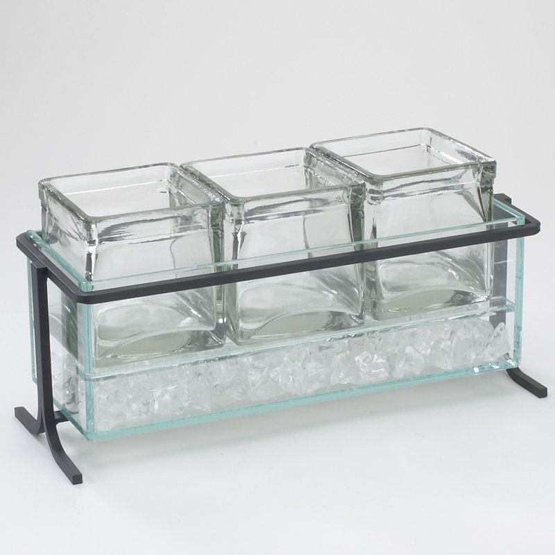 Iron High Rise Iced Glass Jar Display