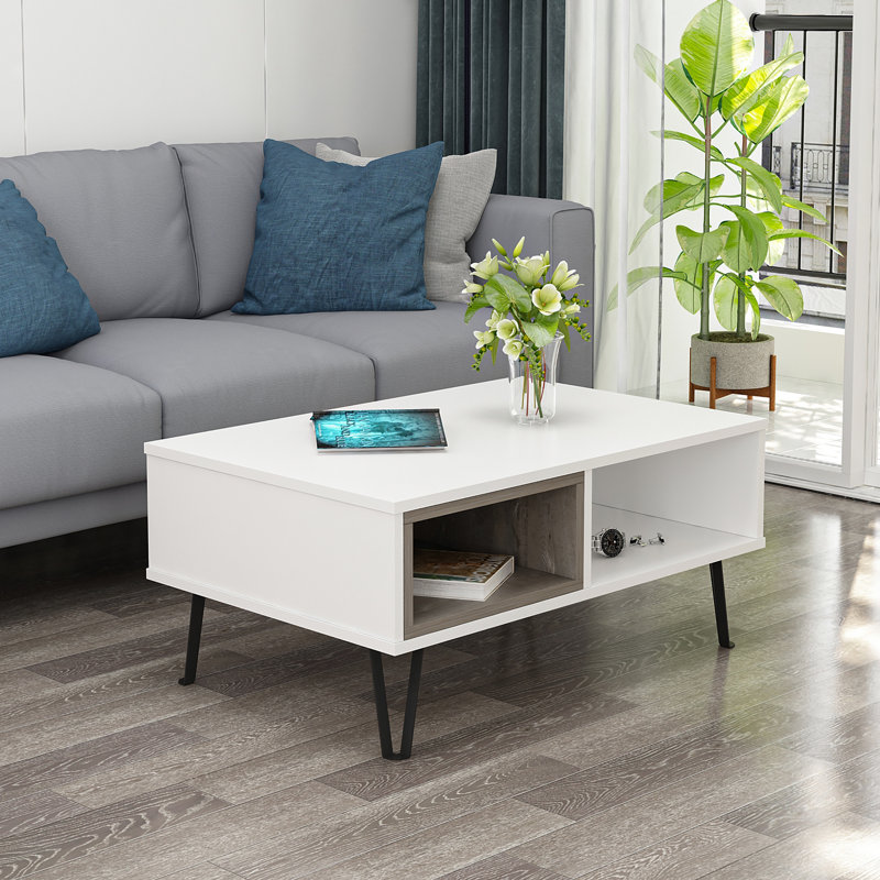Amuri Single Coffee Table, White/Wenge