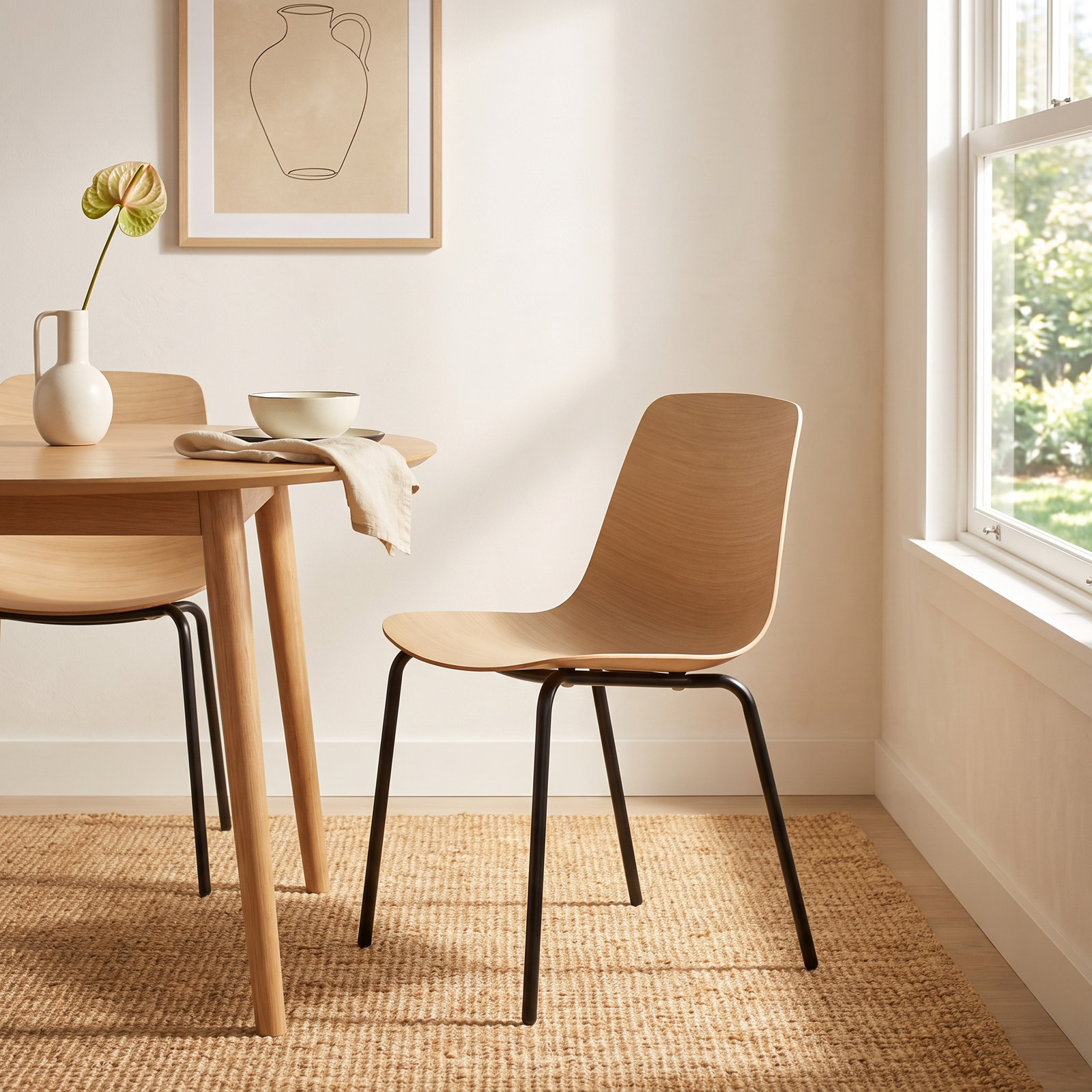 Dining Chair, White Oak