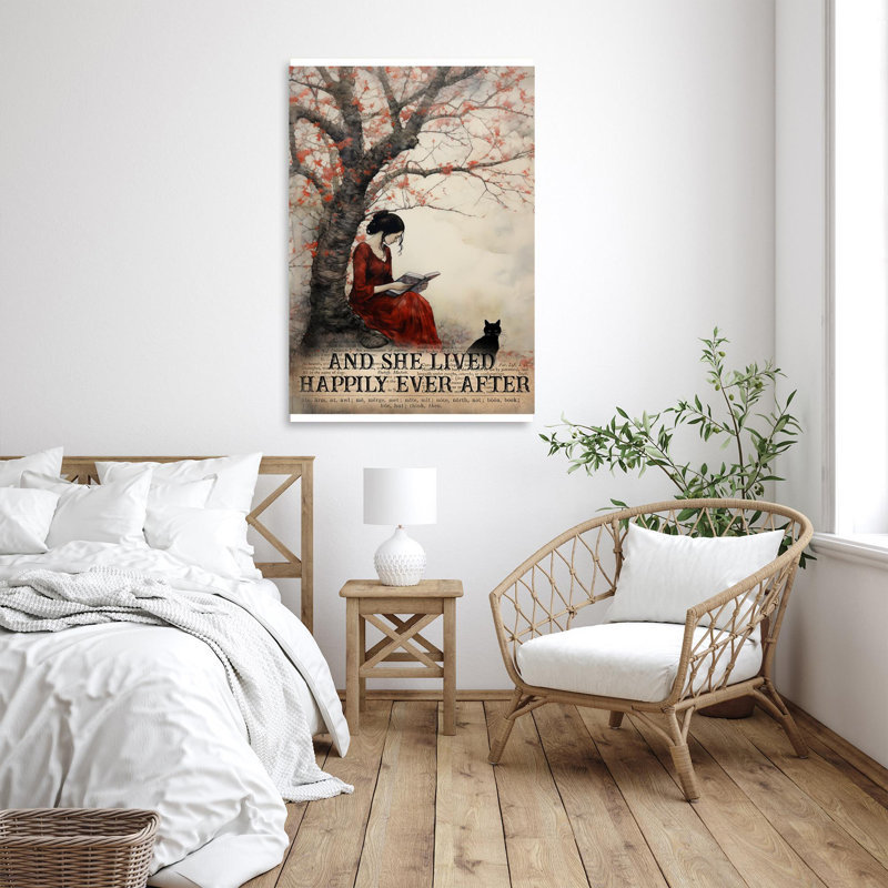 «Book And She Lived Happily Ever After», impression sur toile, H 36 po x l 24 po x P 1,25 po