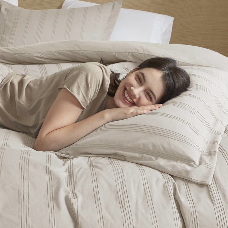 Couette pleine tissée avec taies décoratives à fermeture à enveloppe, poids lourd, s'adapte aux dortoirs dans les chambres modernes de style transitionnel