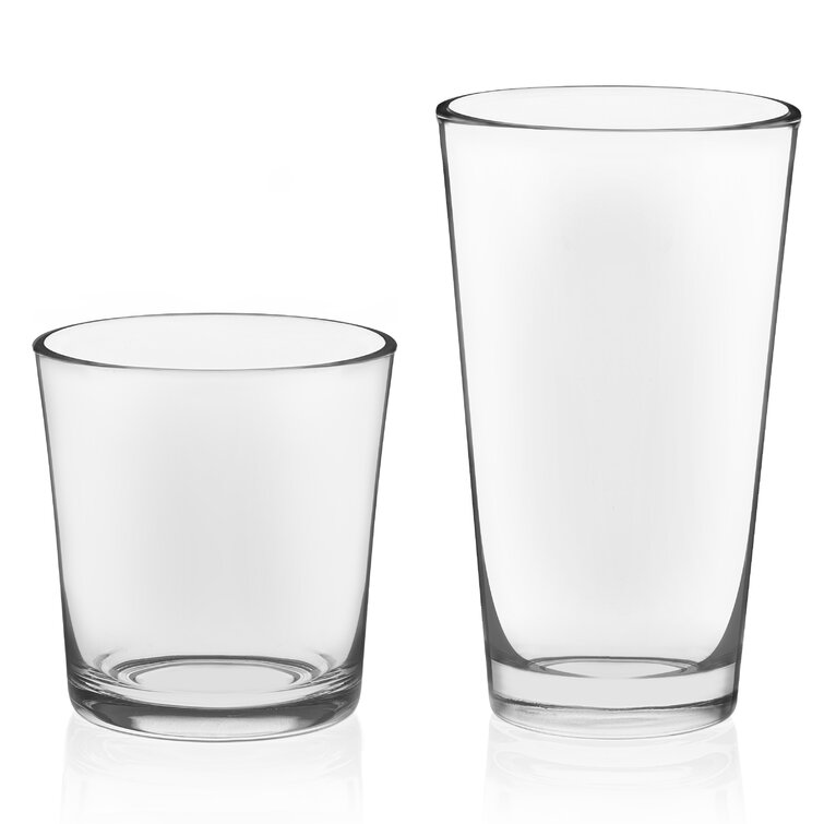 Libbey Classic 16-Piece Glass Tumbler and Rocks Set Clear