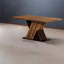 Table de salle à manger rustique en MDF, finition brun foncé, style maison de campagne pour la salle à manger