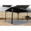 Pavillon de jardin rond à toit rigide avec double toit en acier galvanisé, cadre en aluminium gris froid, 10 x 10 pi