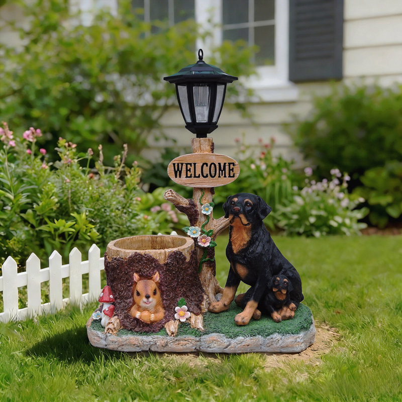 Statue jardinière Rottweiler