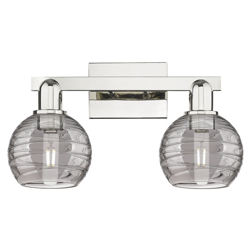 Éclairage pour meuble-lavabo de salle de bain 2 lumières Preston, Clair, Chrome poli, Deux lumières