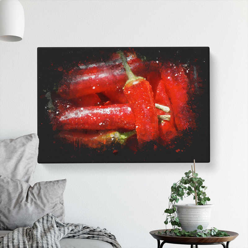 Red Chilli Peppers - Wrapped Canvas, 60cm H x 91cm W x 3cm D
