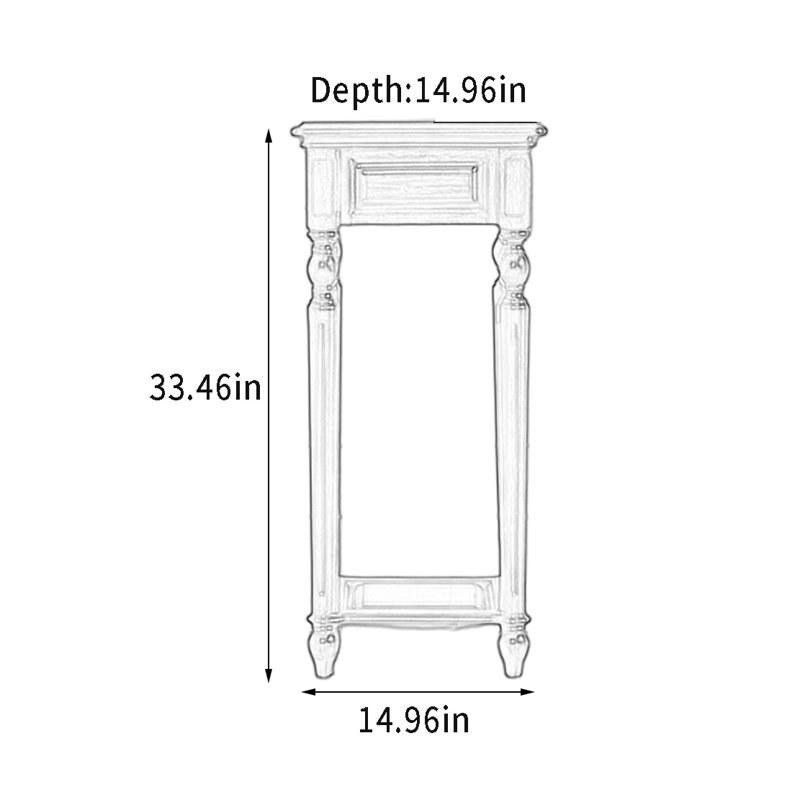 Exquisite Solid Wood Plant Stand, 33.46" H x 19.46" L x 19.46" D