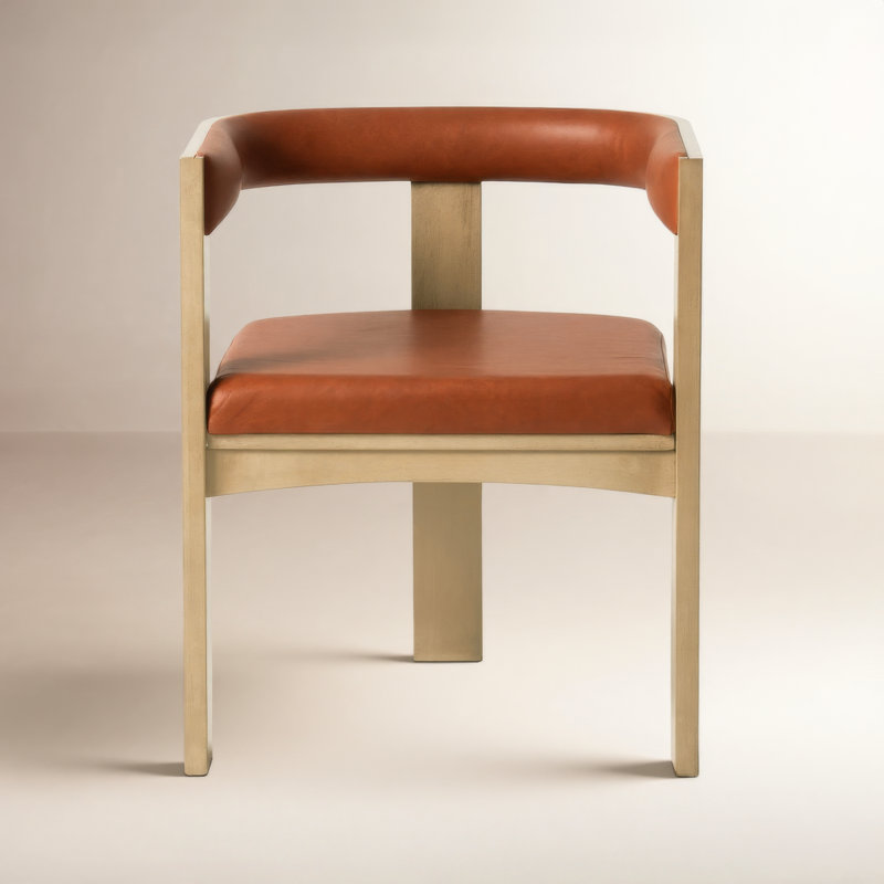 Amadeus 17'' H Faux Leather Upholstered Armchair