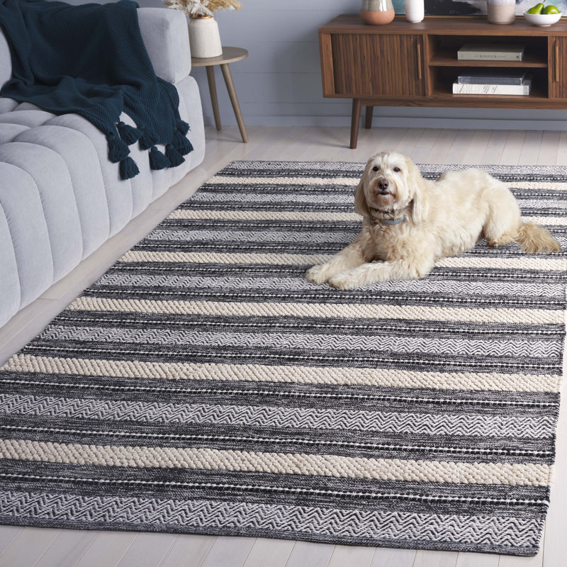 Tapis noir / ivoire Callazo 976, Rectangle de 5 pi x 8 pi