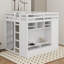 Lit mezzanine double avec tiroirs, tablettes et lumière-118848940