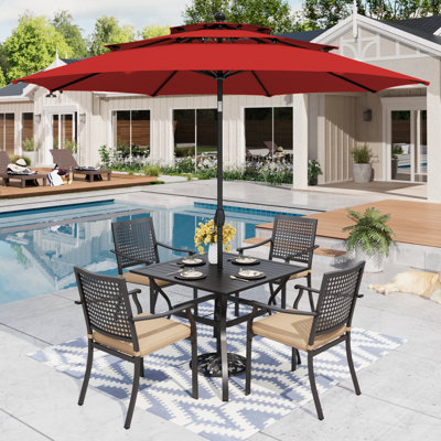 4-Person Patio Dining Set with Cushions