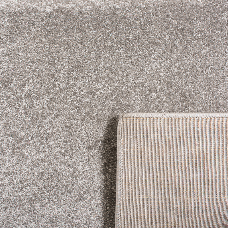 Tapis gris à imprimé animalier Burgan, Carré 3 pis