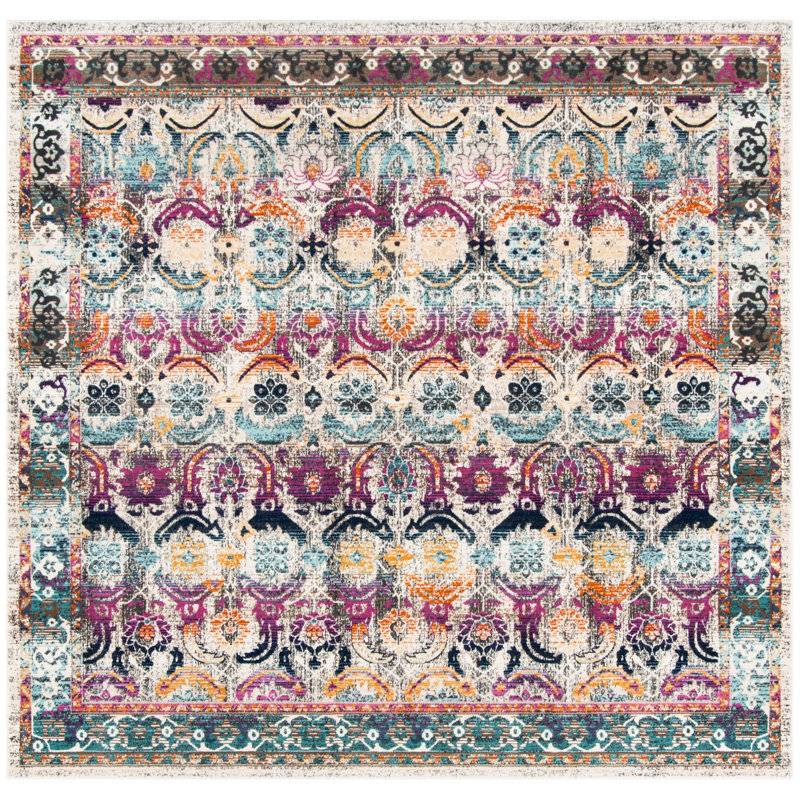 Wayne Performance Oriental Rug, Square 6'7"