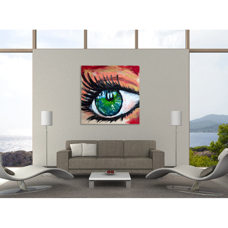 «Green Eye», toile tendue par Chiara Magni, H 30 po x l 30 po x P 1,5 po