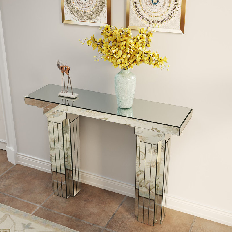 Jasan 43.3'' Modern Mirror Console Table