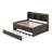Brona Full Size Wooden Captain Bed with Built-in Bookshelves, Three Storage Drawers and Trundle-831888004