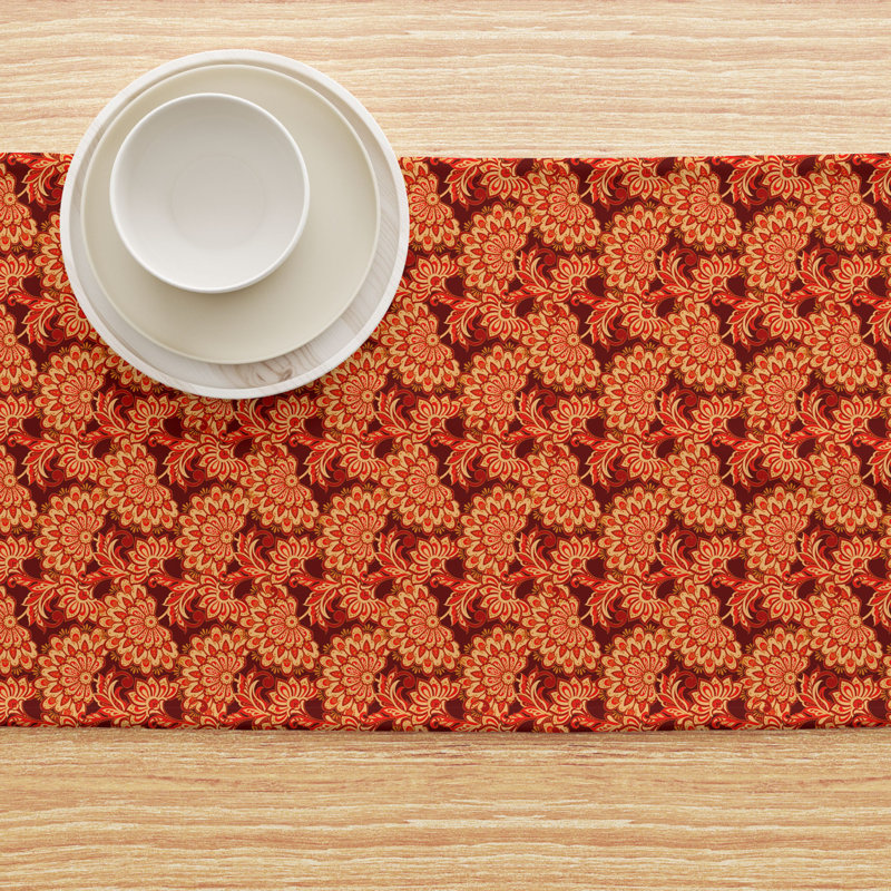 Table Runner, 100% Cotton, Floral 170, 72" x 16"