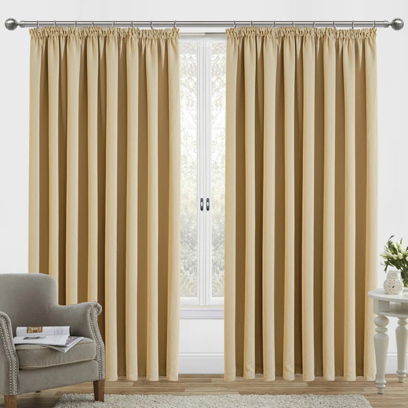 Room Darkening Curtain, 168cm Width x 228cm Drop, Cream