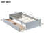 Lit simple avec 2 tiroirs, bois d'hévéa massif gris, mouvement de tiroir silencieux, tiroirs en bois pour meubles de chambre à coucher peu encombrants gris, esthétique moderne, fonction de déplacement en douceur-699328303