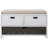 Storage Bench With Removable Basket And 2 Drawers, Fully Assembled Shoe Bench With Removable Cushion (White)